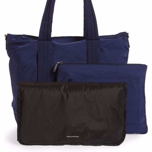 NWT $295 Rebecca Minkoff Luca Nylon Diaper Bag in Navy!